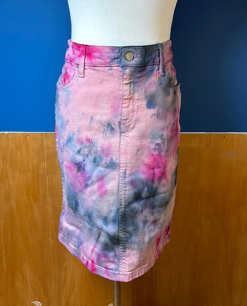 8 reg denim Tye dye skirt