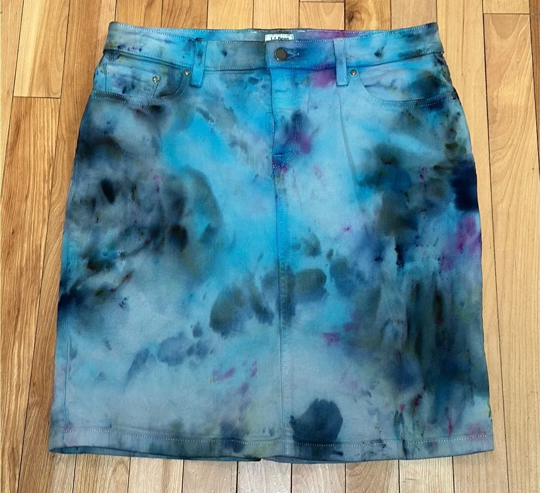 8 reg Tye dye denim skirt
