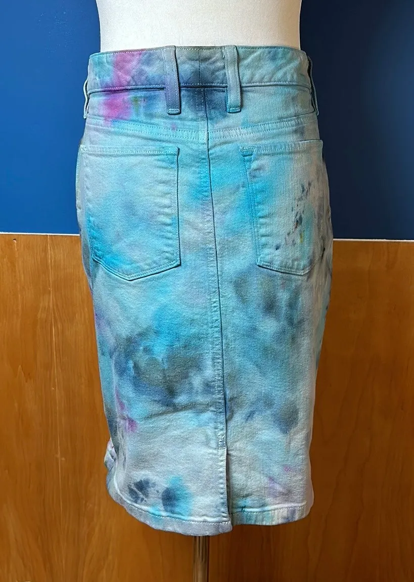 8 reg Tye dye denim skirt