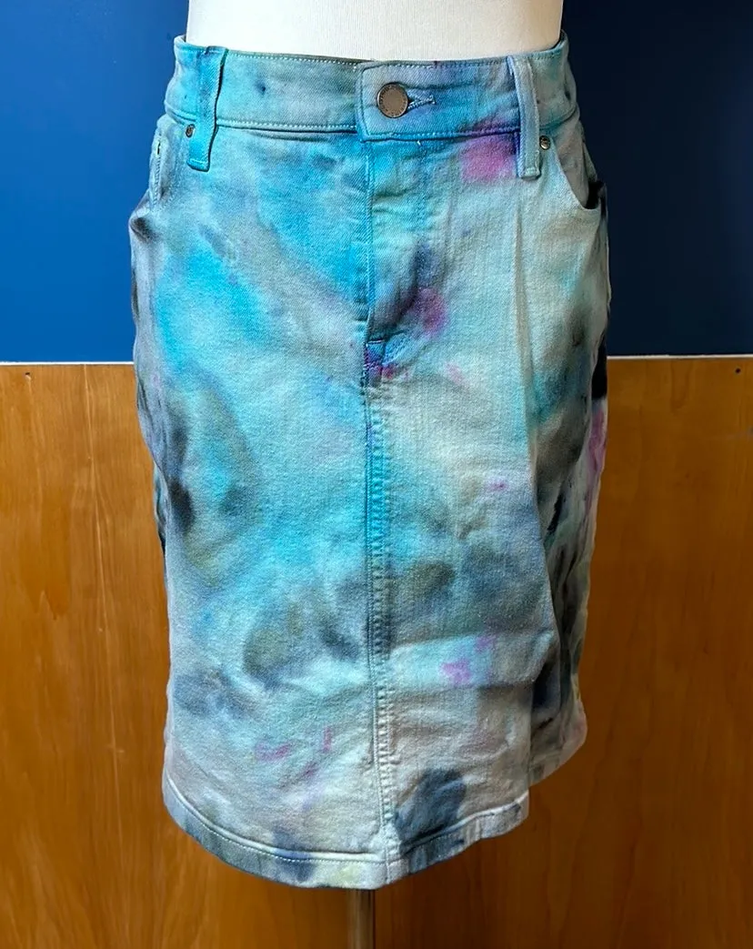8 reg Tye dye denim skirt