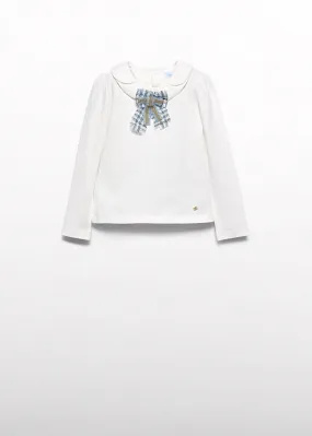 Abel & Lula - Girl's Long Sleeve Shirt with Bow Applique