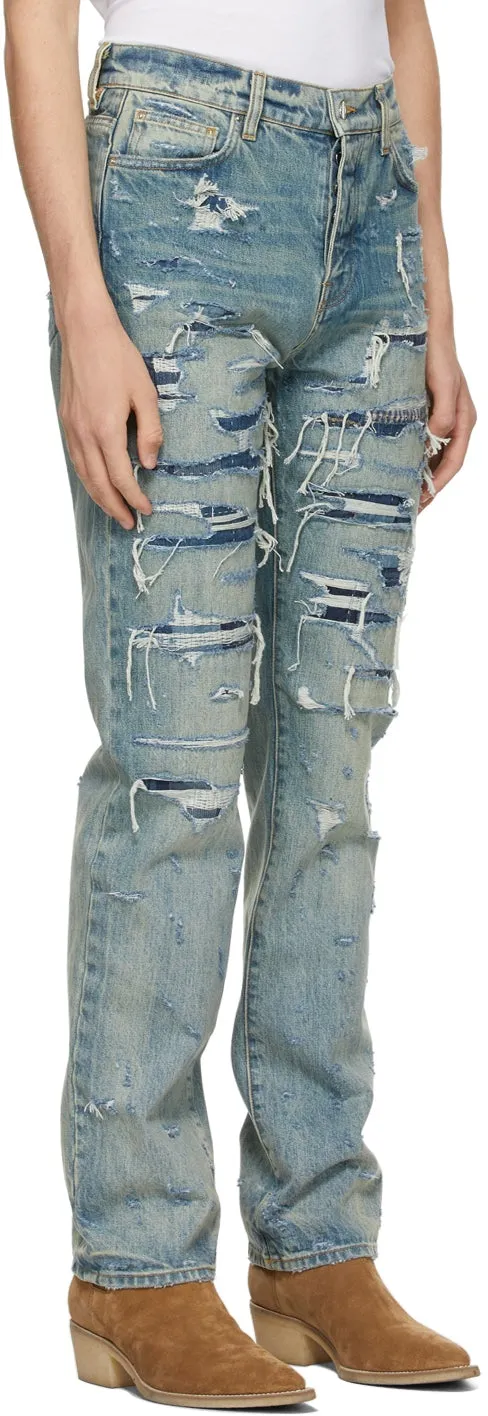 AMIRI Indigo Boro Repair Jeans