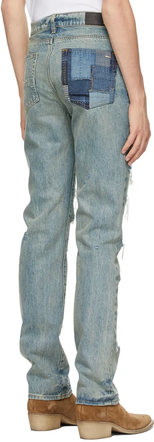 AMIRI Indigo Boro Repair Jeans