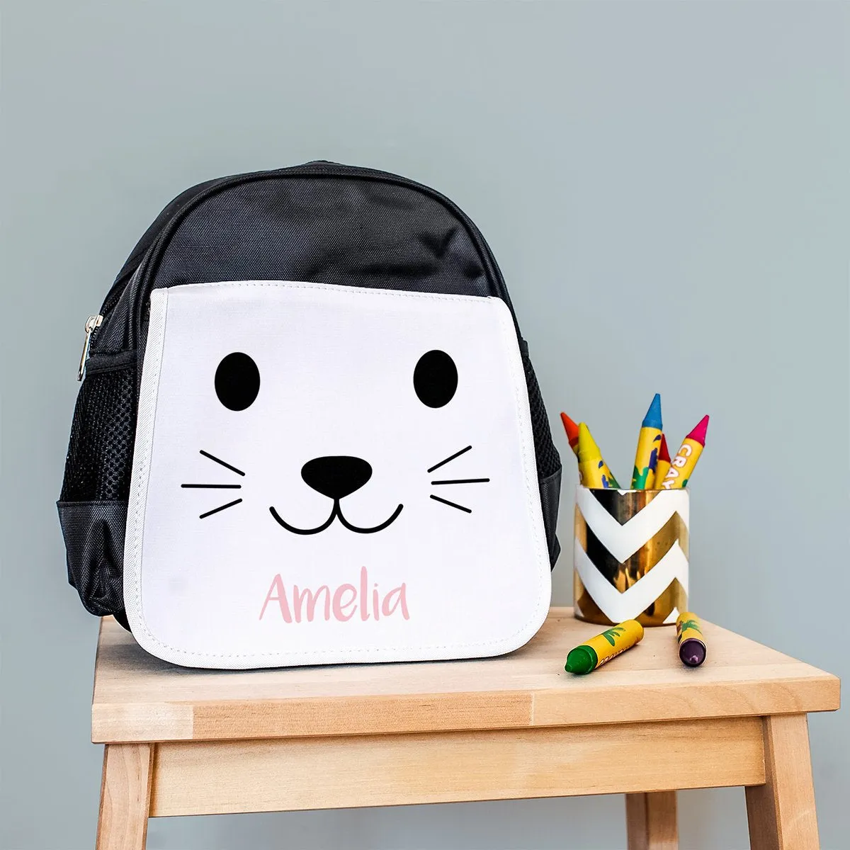 Children's Personalised Cute Animal Face Fabric Pencil Case