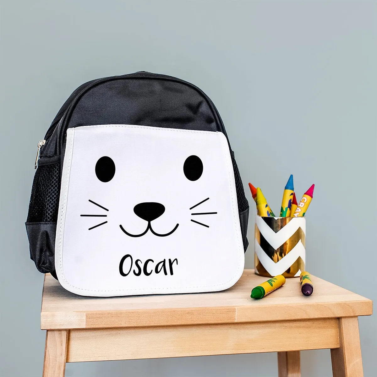 Children's Personalised Cute Animal Face Fabric Pencil Case