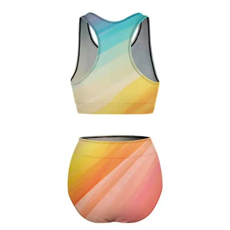 Dolphin-Approved Multicolor Two Piece Bikini for Beachy Shenanigans