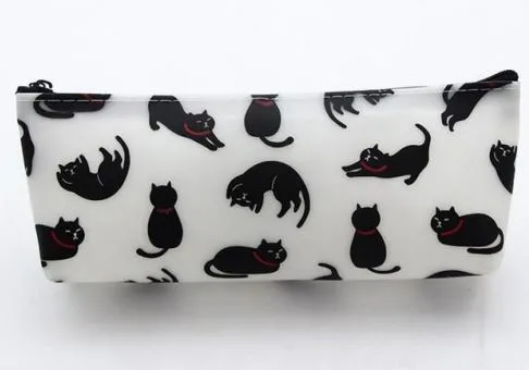  G89 White Black Kitty Cat Pencil Case