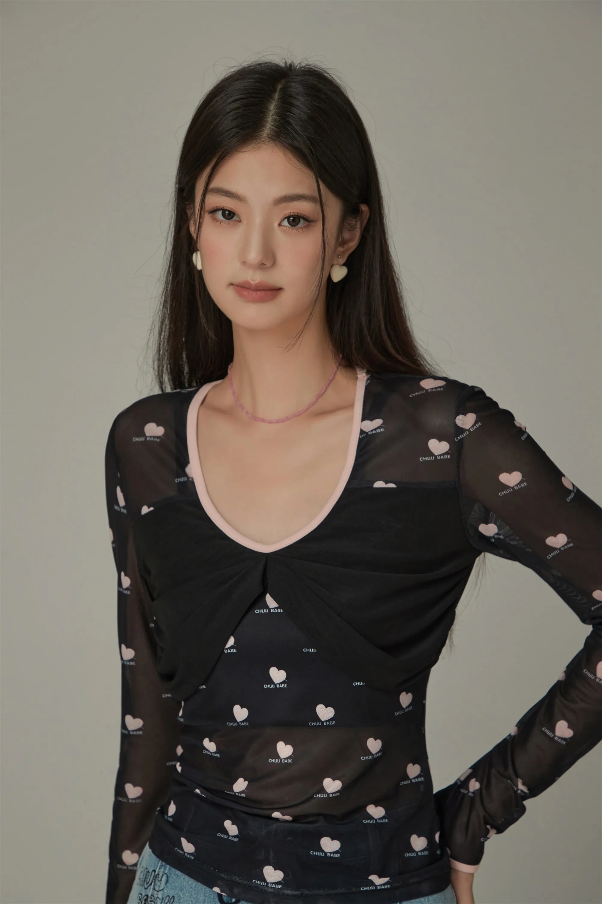 Heart Color V-Neck T-Shirt