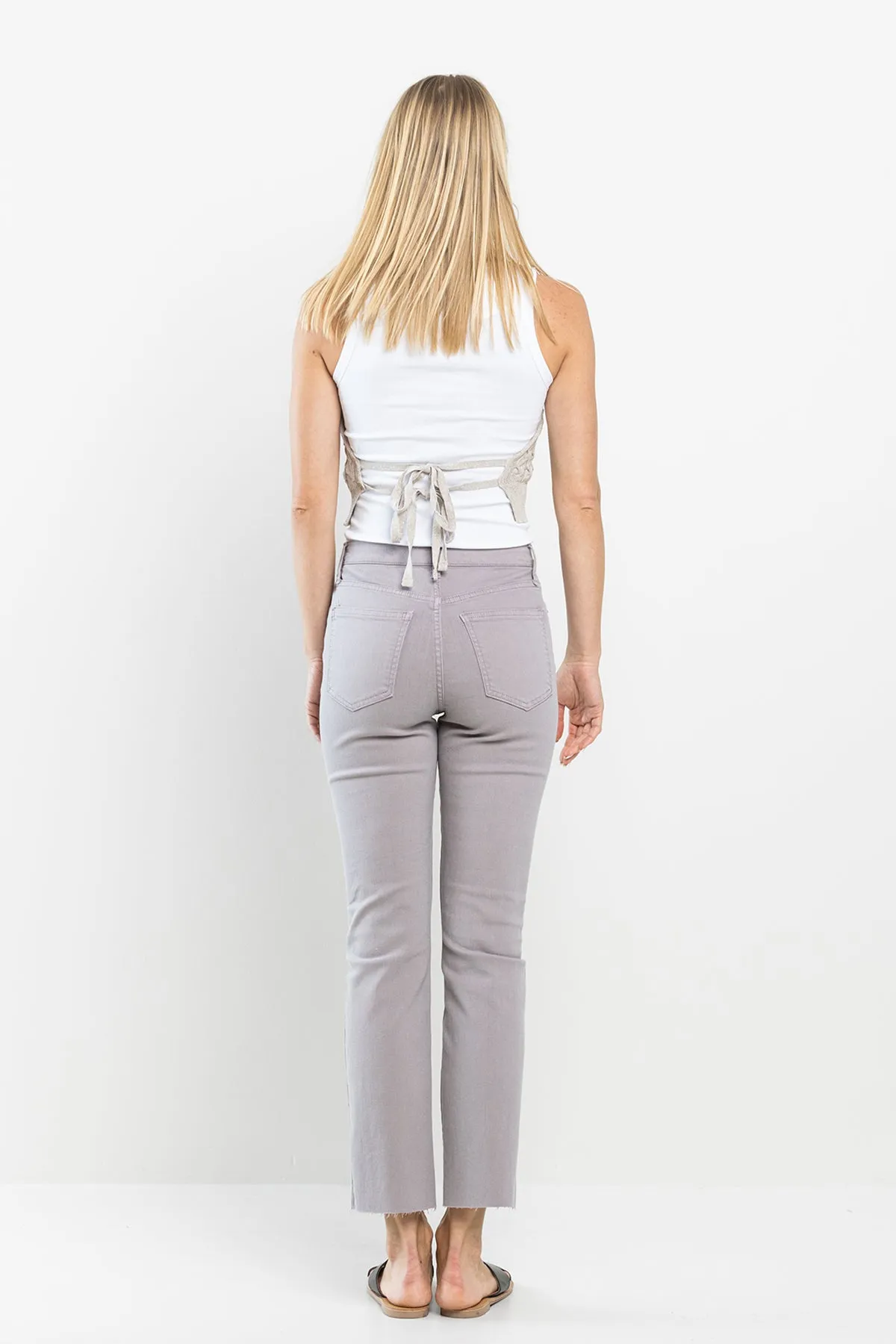 HIGH RISE SLIM STRAIGHT CROP JEANS  / SP-P11972SG