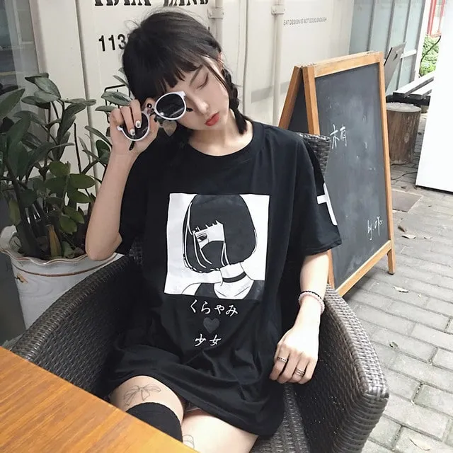 Kawaii Girly Letter Print Vintage T-Shirt