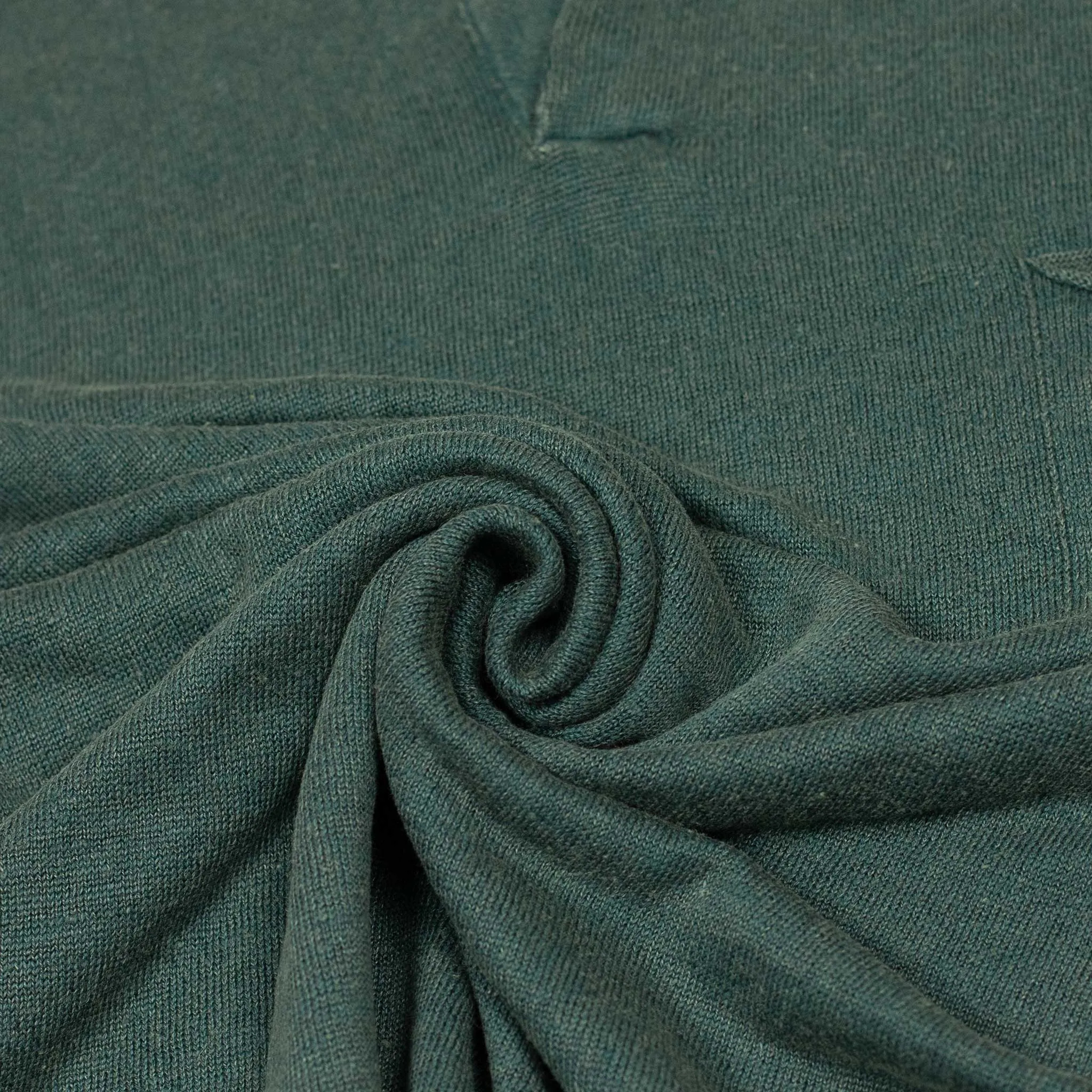 Knit short sleeve henley tee in faded petrol linen (restock)