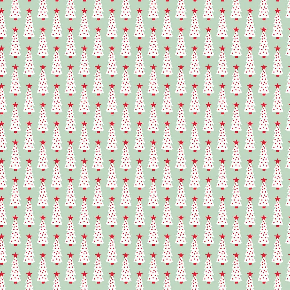 Lila & Hayes Girls Alden Pajamas Set - Green Festive Christmas Trees