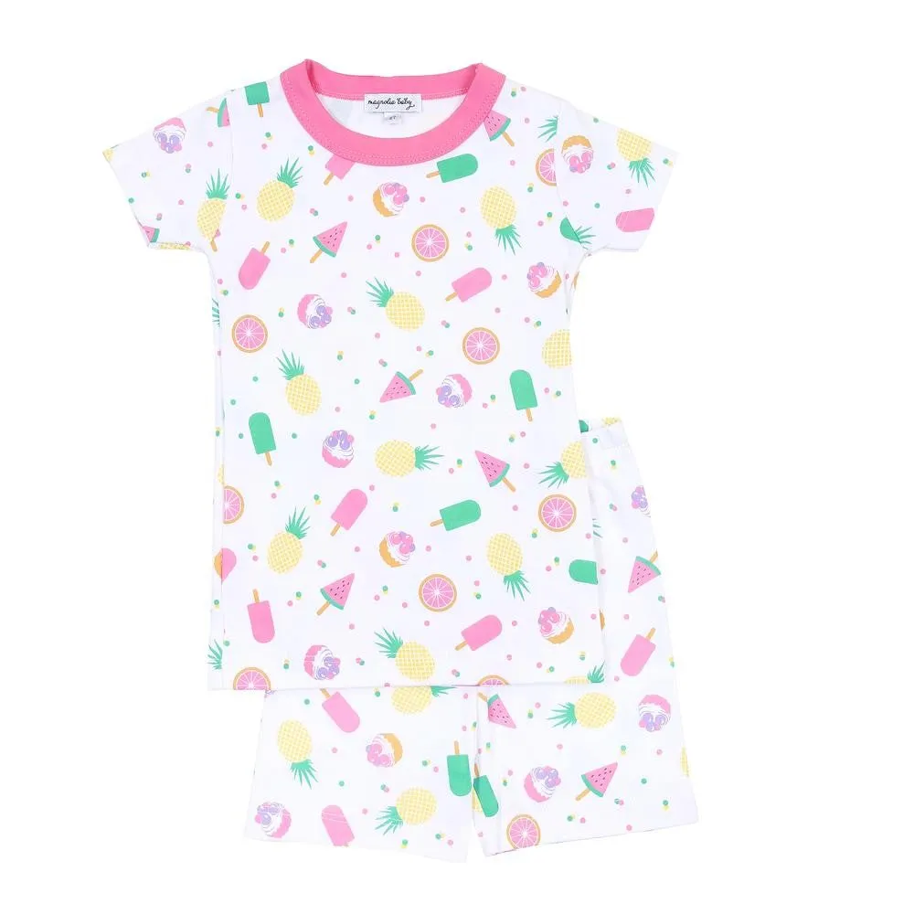 Magnolia Baby Little Girls Pink Fruit Pops Short Pajamas