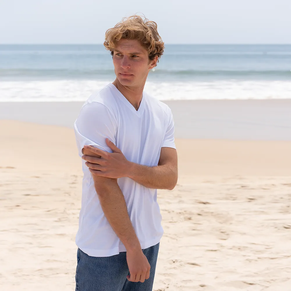 Mens Short Sleeve V-neck