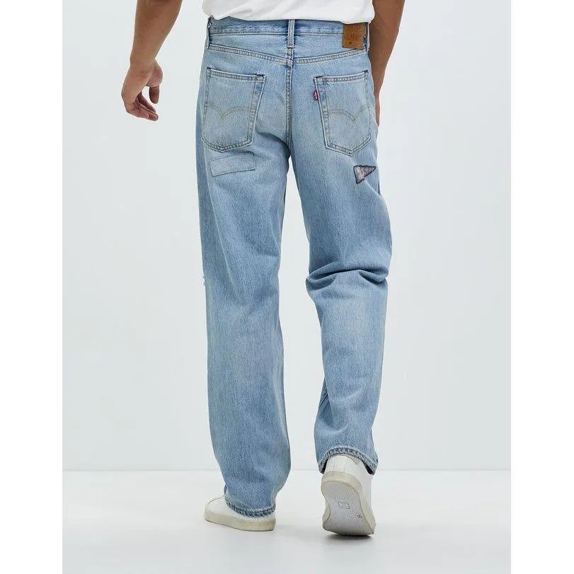 NWT - Levis 568 Stay Loose 'Folk Chaos" Mens Patch Jeans - Size 34