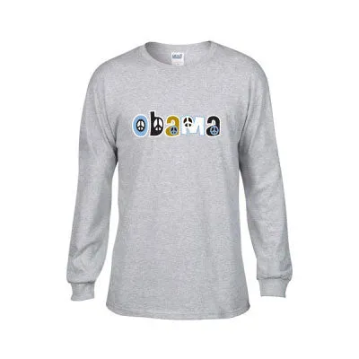 Obama Peace Sign Long Sleeve T-Shirt