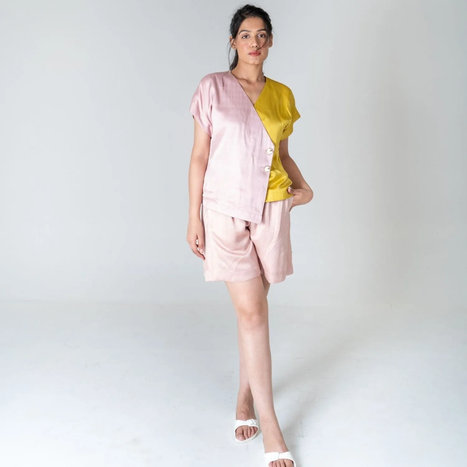 Pink Shorts for Women | Bemberg Modal | Minimalist chic | Hand-Crafted