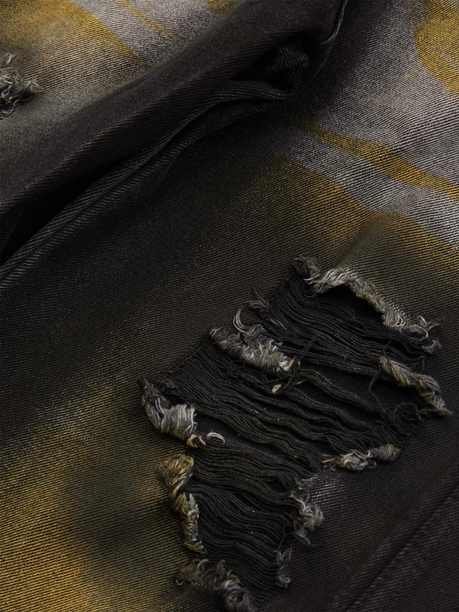 Sneakerhill Hip-hop Washed Distressed Loose Spray-dyed Jeans