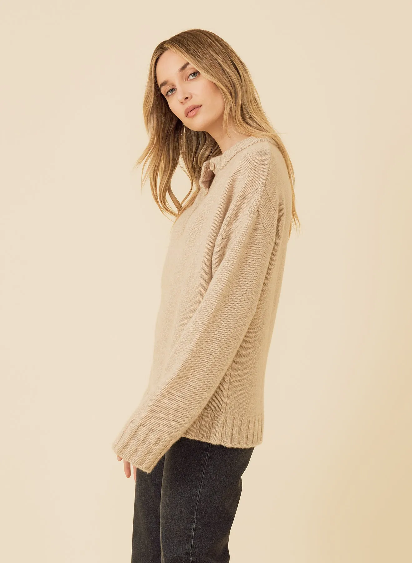 Tacoma Cashmere Henley - Oatmeal